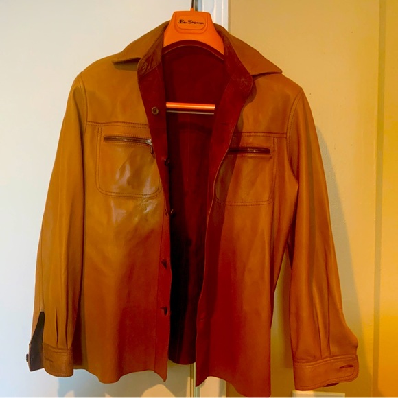 Stuart Norman reversible butter leather jacket , removable buttons . - Picture 3 of 16